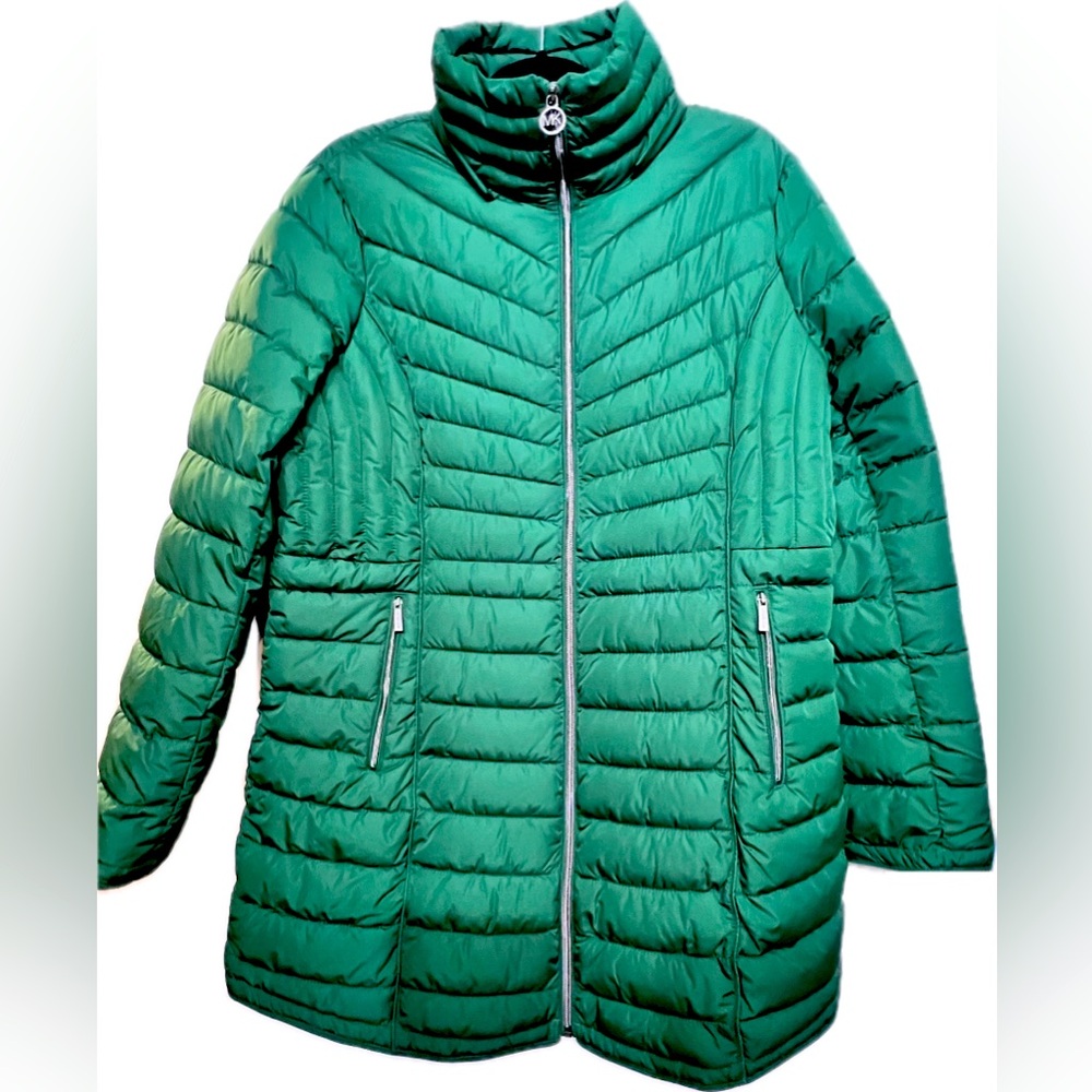 Michael Kors Green Packable Puffer Jacket | Ultra Lightweight, Women’s L, NWOT